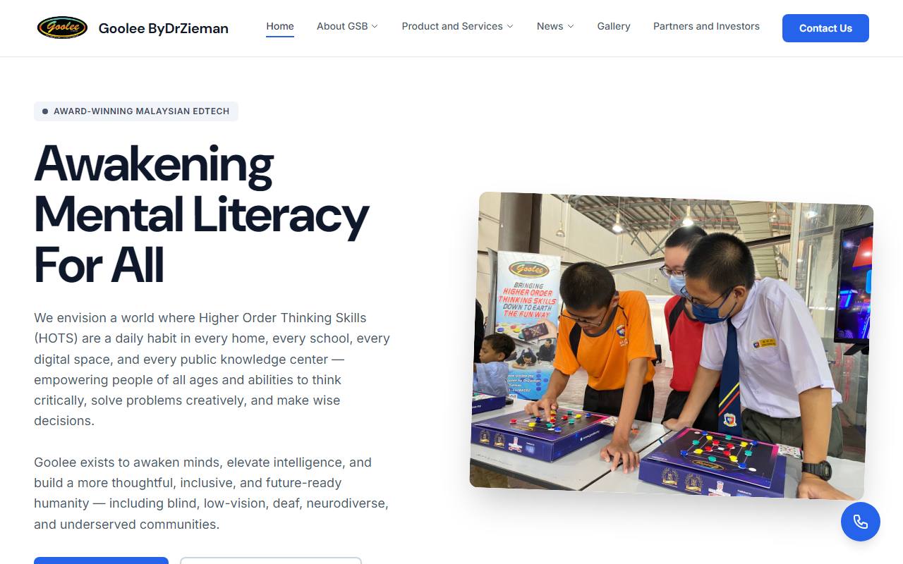 Original Goolee website: Home page
